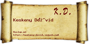 Keskeny Dávid névjegykártya